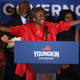 Virginia Republican candidate for lieutenant governor Winsome Sears takes the stage with her family during an election night rally at the Westfields Marriott Washington Dulles on November 02, 2021 in Chantilly, Virginia.
